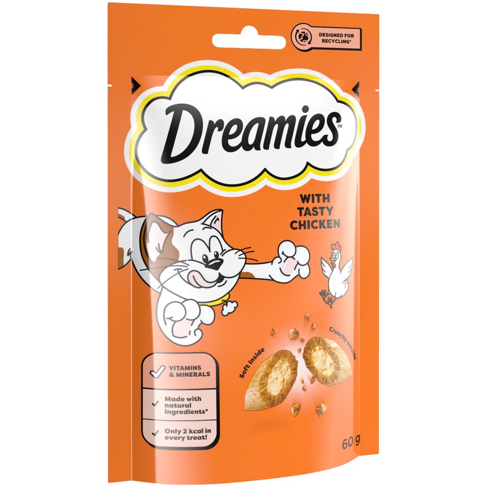 تشویقی گربه دریمز با طعم مرغ (Dreamies Chicken) 60 گرم