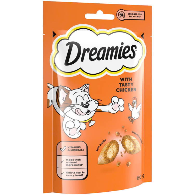 تشویقی گربه دریمز با طعم مرغ (Dreamies Chicken) 60 گرم