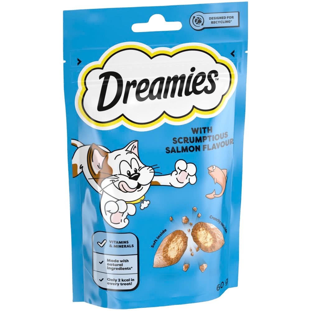 تشویقی گربه دریمز با طعم ماهی (Dreamies Fish) 60 گرم