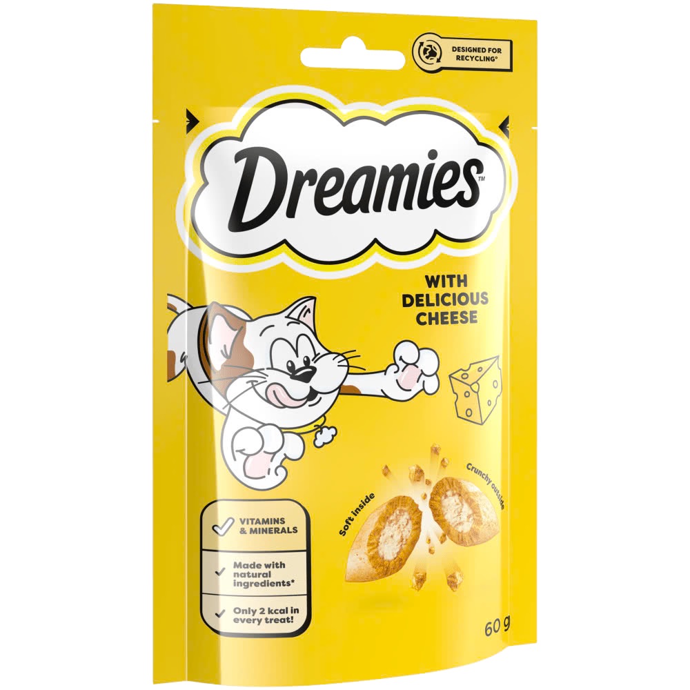 تشویقی گربه دریمز با طعم پنیر (Dreamies Cheese) 60 گرم