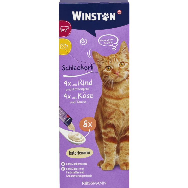 بستنی گربه وینستون با طعم پنیر و تورین (Winston Cat Snack Cheese & Taurine)