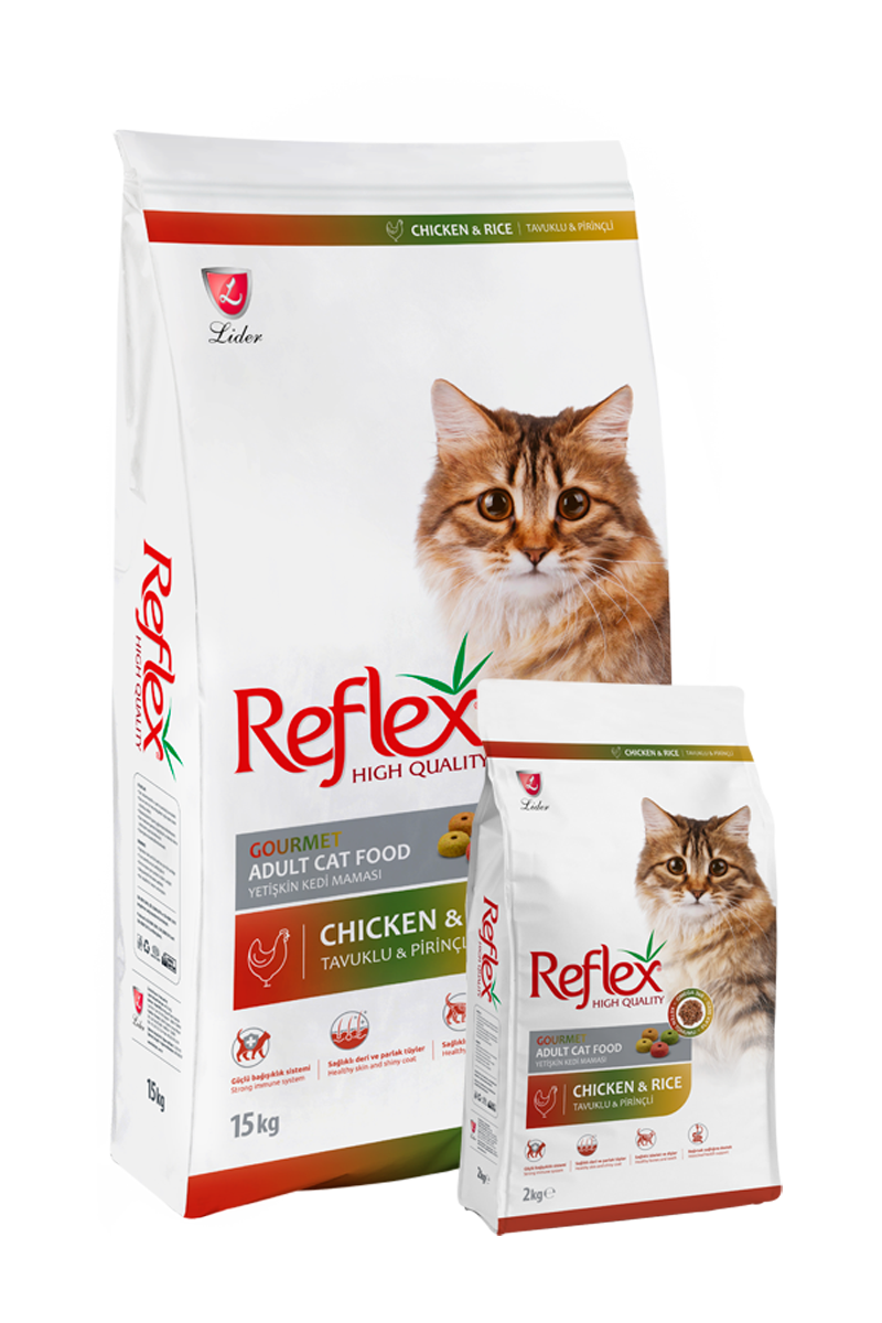 غذای خشک گربه رفلکس مولتی کالر با طعم مرغ وزن ۱ کیلوگرم (Reflex) Multi Colour Adult