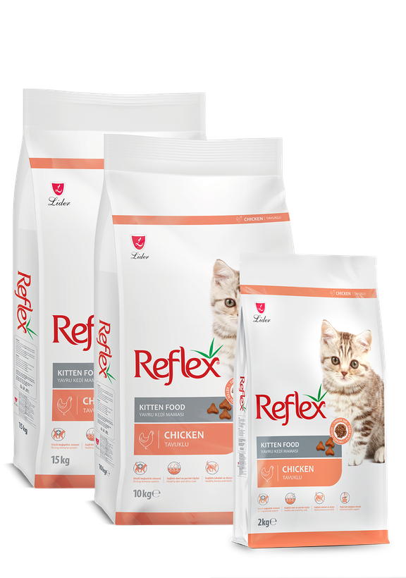 غذای خشک بچه گربه رفلکس (Reflex) Kitten با طعم مرغ وزن 15 کیلوگرم (Reflex) Multi Colour Adult