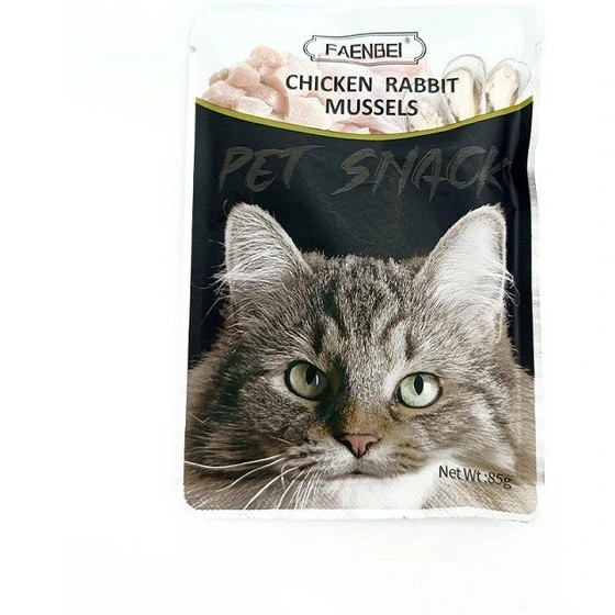 پوچ گربه فنبی طعم خرگوش و مرغ و صدف Faenbei Cat Rabbit & Chicken & Mussels Pouch وزن 85 گرم