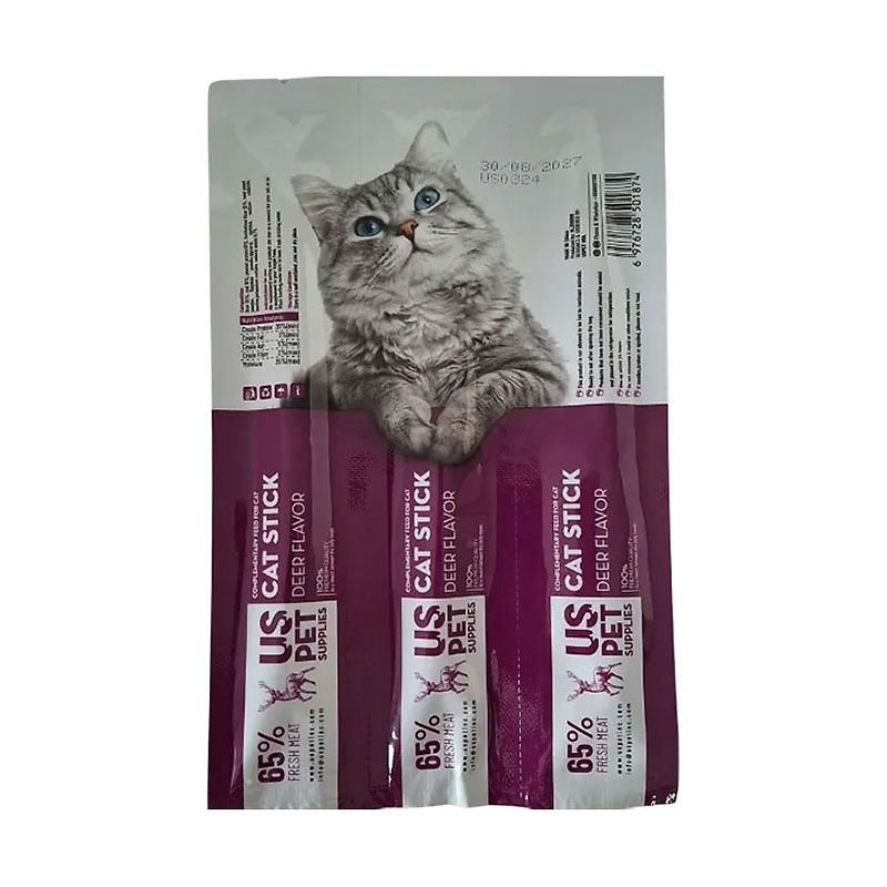 تشویقی مدادی گربه یو اس پت با طعم گوزن US PET Cat Stick بسته ۳ عددی