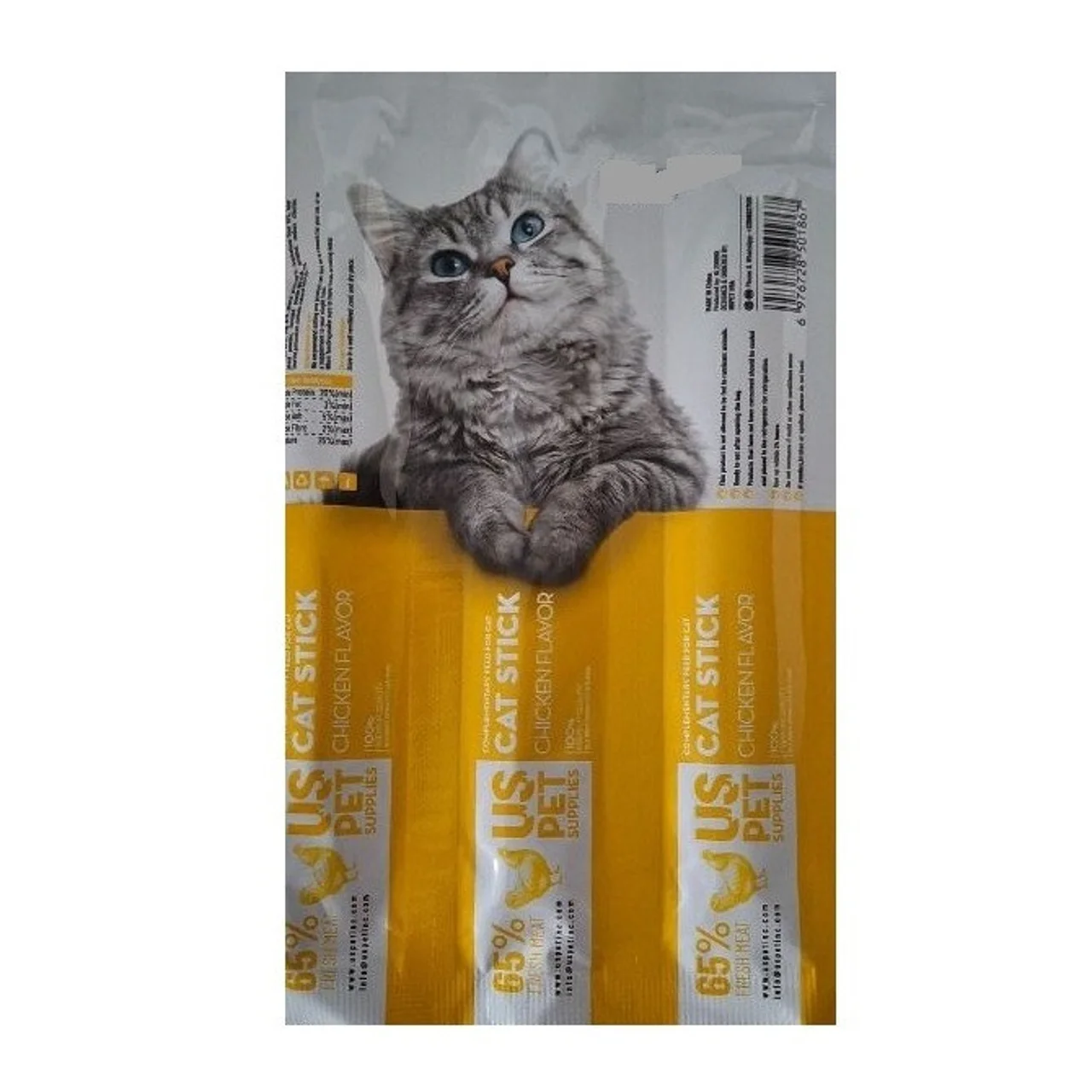 تشویقی مدادی گربه یو اس پت با طعم مرغ US PET Cat Stick بسته ۳ عددی