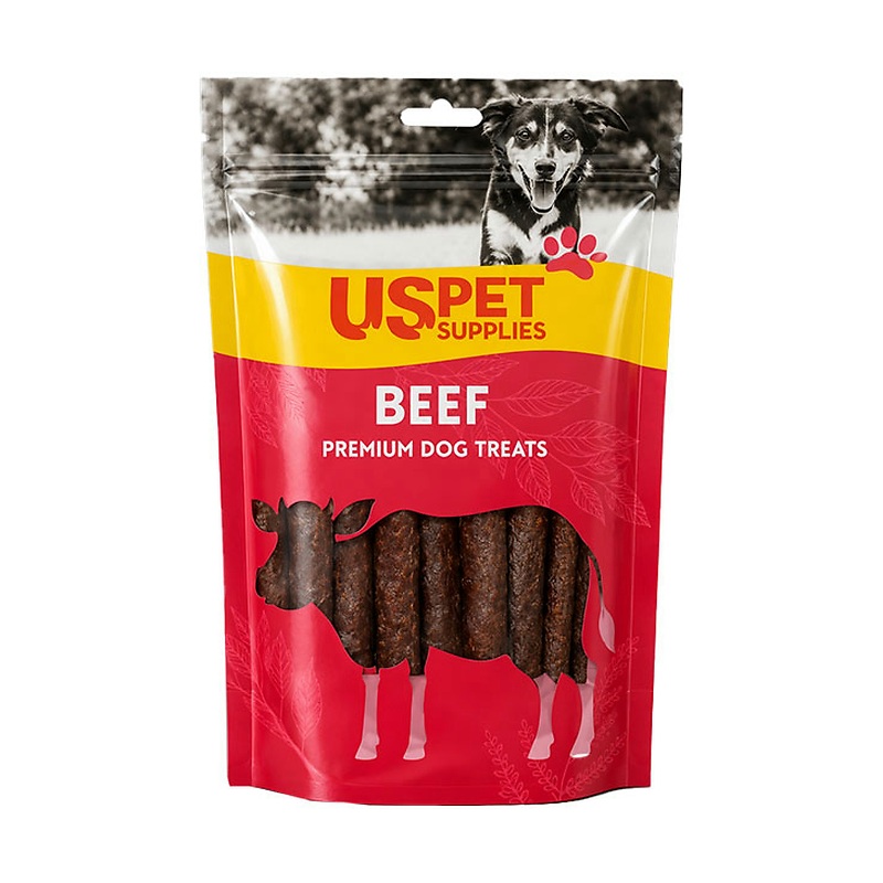 تشویقی سگ US PET استیکی با طعم گوشت گاو و پنیر ۱۵۰ گرم