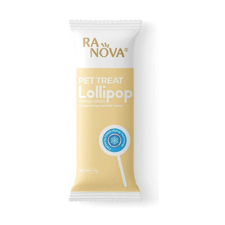 تشویقی آبنباتی گربه رانووا با طعم شیر بز Ranova Delicious Goat Milk Lollipops